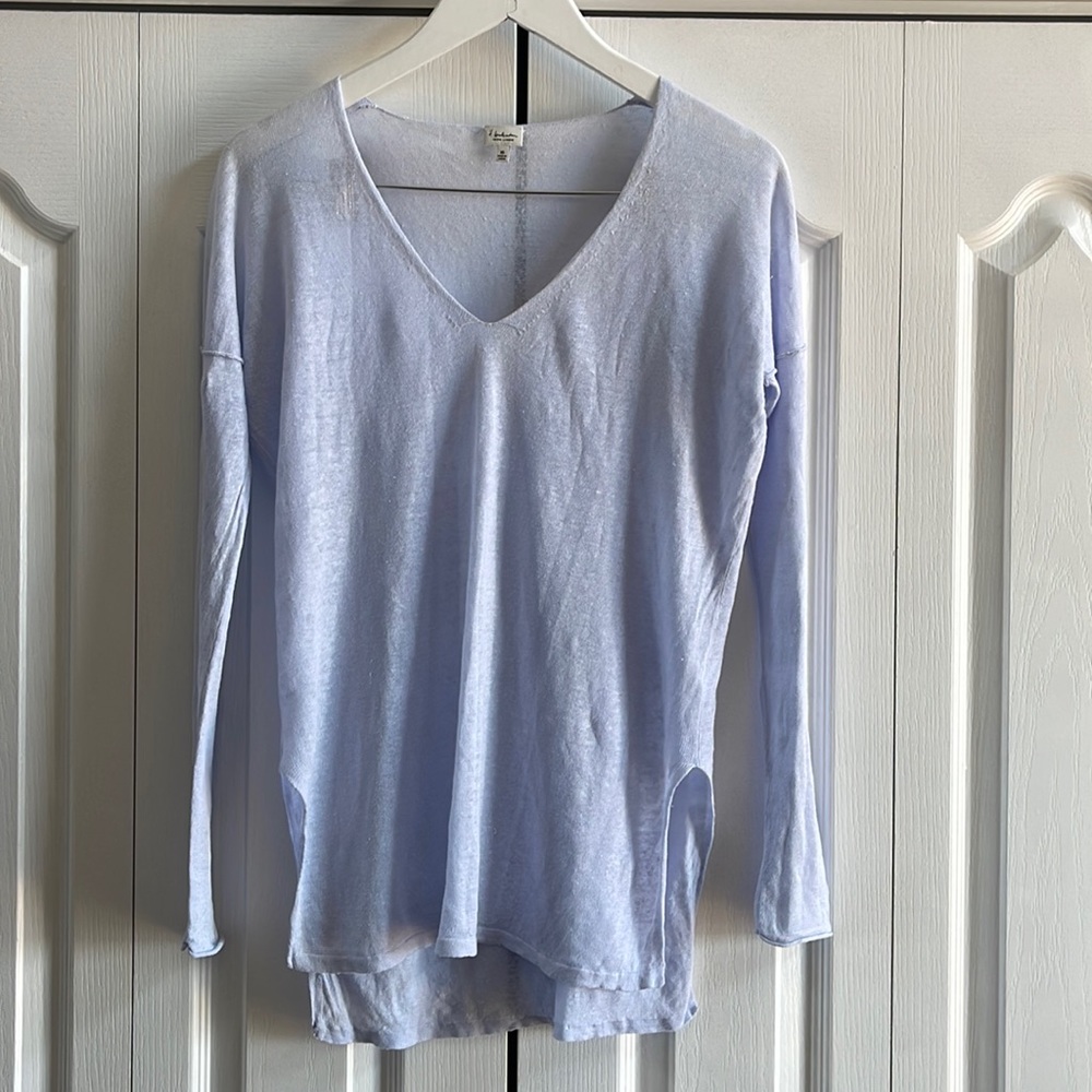 Women's Light Blue V-Neck Top